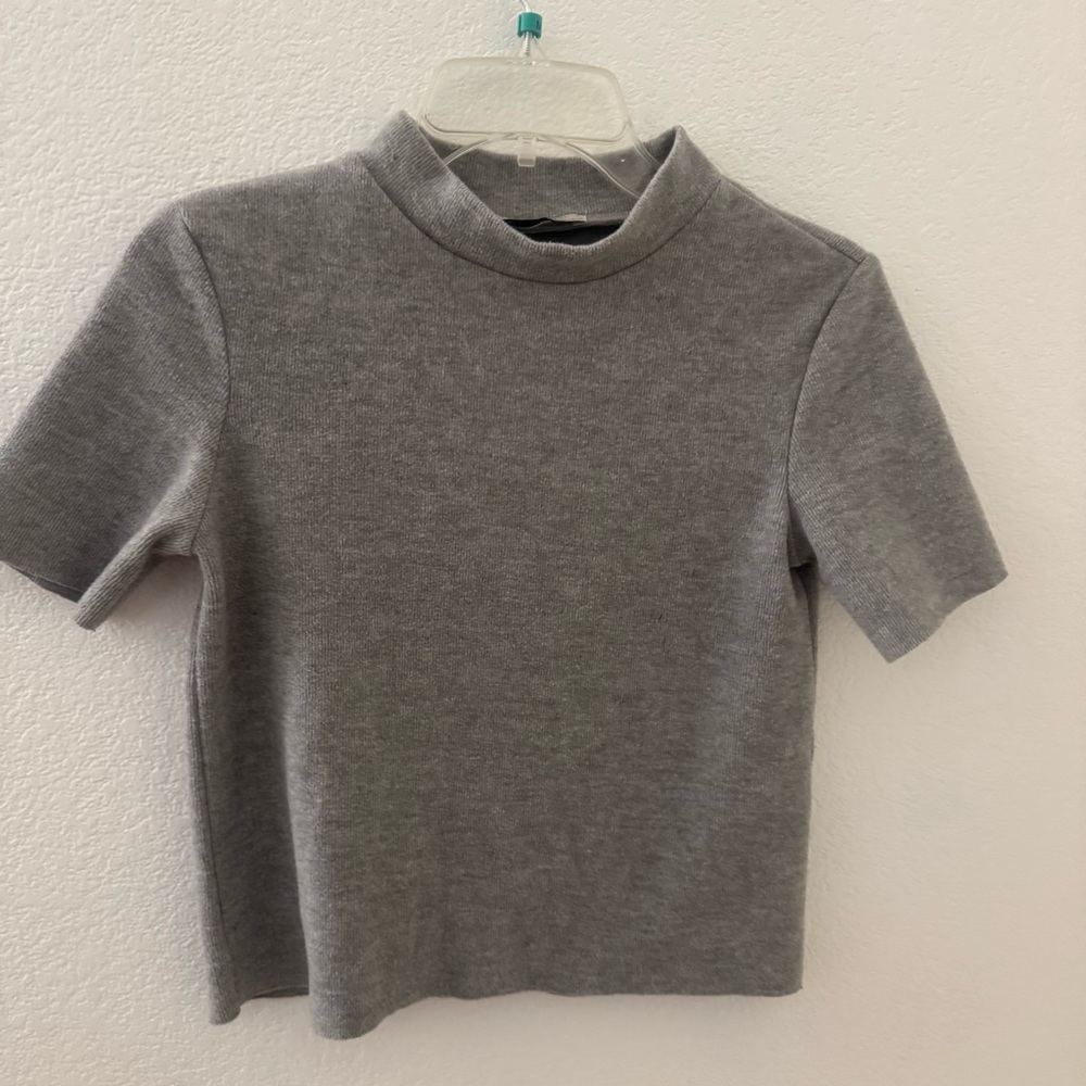3/$15 Zara Gray Mockneck Tee